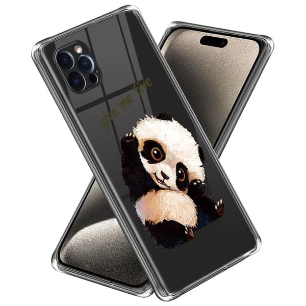 Deco iPhone 15 Pro kotelot - Panda White