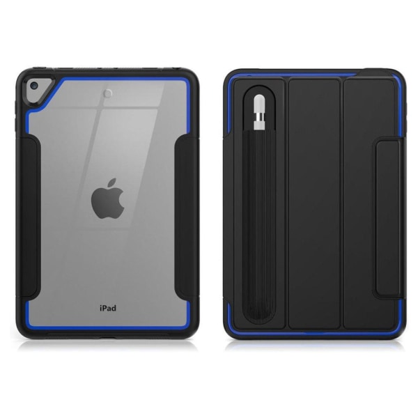 iPad Mini (2019) elegant tri-fold case - Black / Dark Blue Black