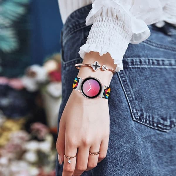Elastisk urrem i unikt design til Samsung Galaxy Watch - Farverigt Stammemønster Multicolor