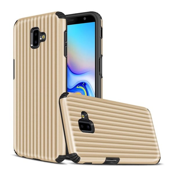 Samsung Galaxy J6 Plus (2018) resväska hybridfodral - Guld Guld