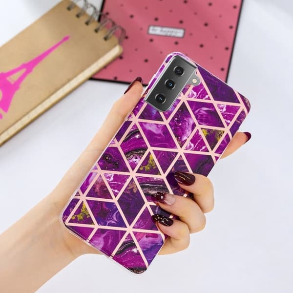 Marble Samsung Galaxy S21 kotelo - Rose Pink