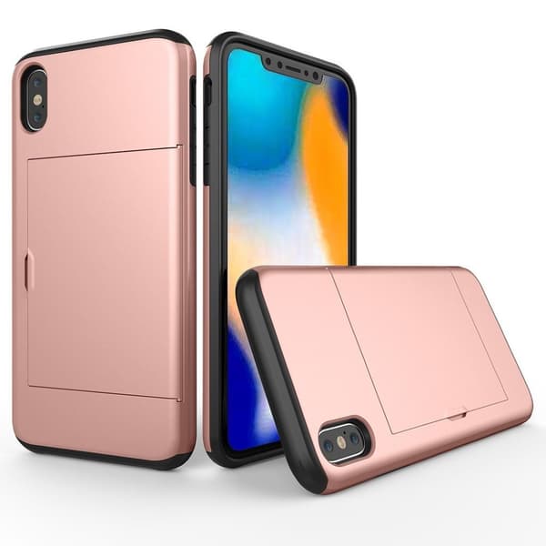 iPhone 9 Plus beskyttelses deksel av hybrid materiale - Rose Gull Multicolor