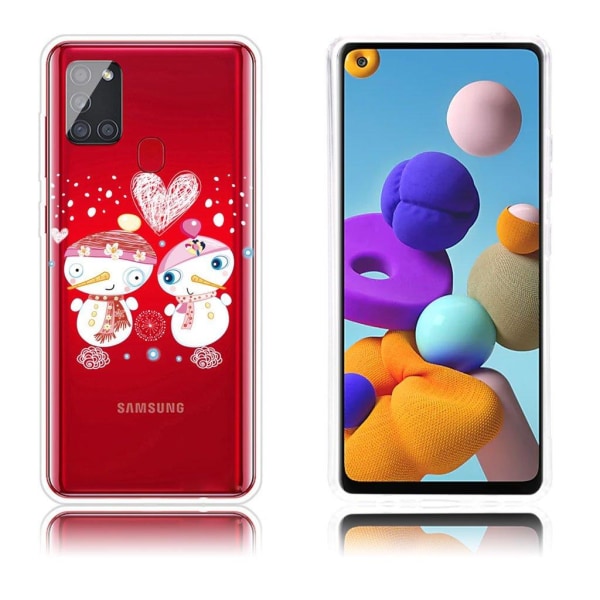 Christmas Samsung Galaxy A21s case - Couple Snowman White