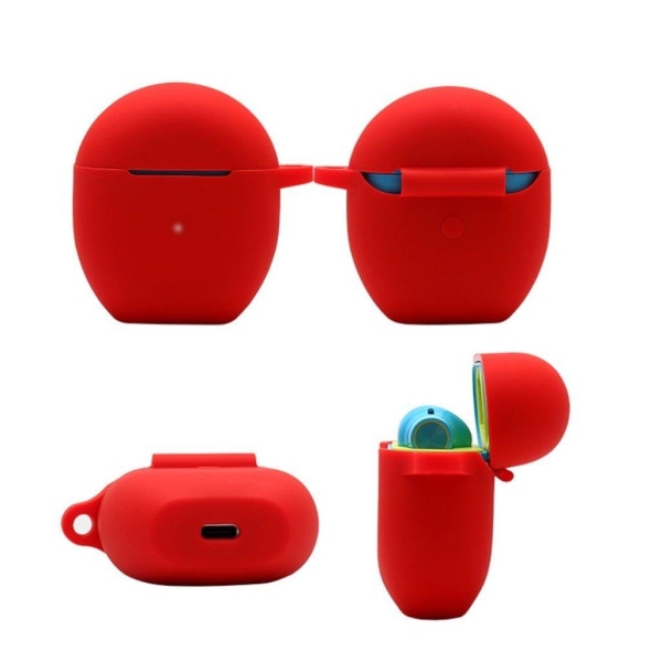 Siilicone etui with carabiner til OnePlus Buds - rød Red