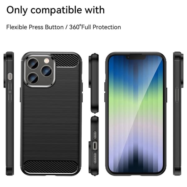 Carbon Flex Etui iPhone 14 Pro - Svart Black