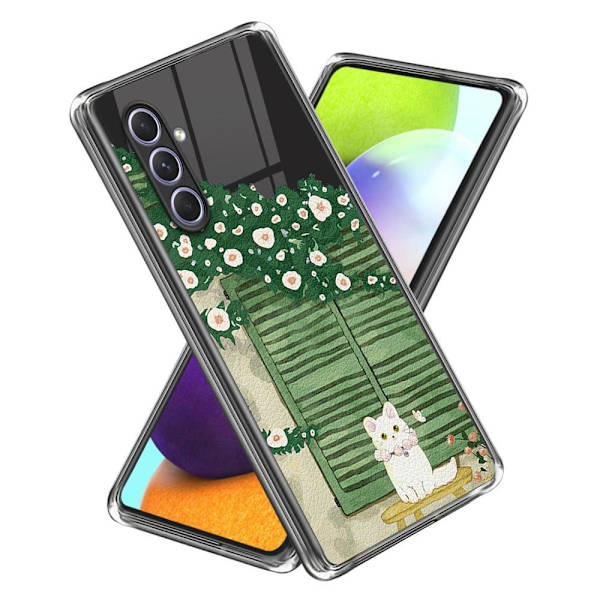 Deco Samsung Galaxy A34 5G skal - Oljemålning Katt Grön