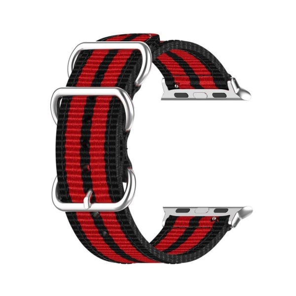 Apple Watch Series 5 44mm stripe mönster nylon klockarmband - sv Röd