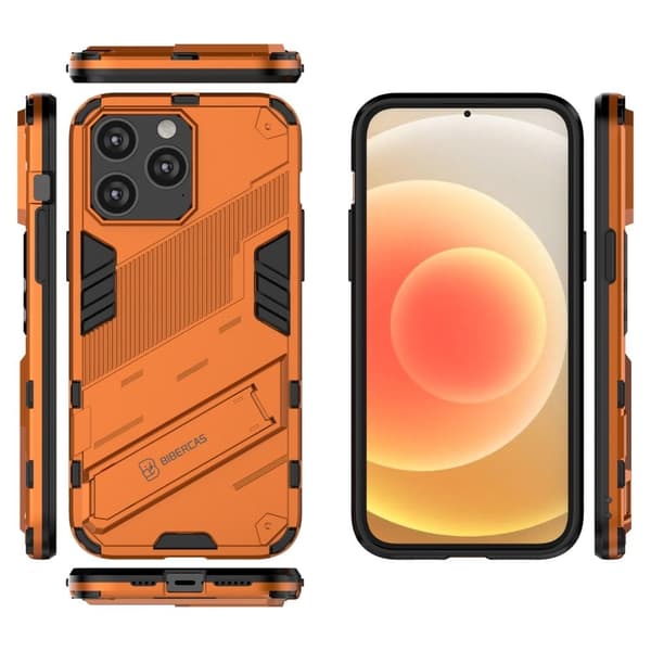 Shockproof Hybrid Deksel med A Modern Touch til iPhone 14 Pro - Oransje Orange