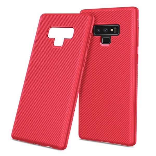 Samsung Galaxy Note9 Tvilli Rakenne Pinnoitettu Silikooni Takasuoja Kuori - Punainen Red