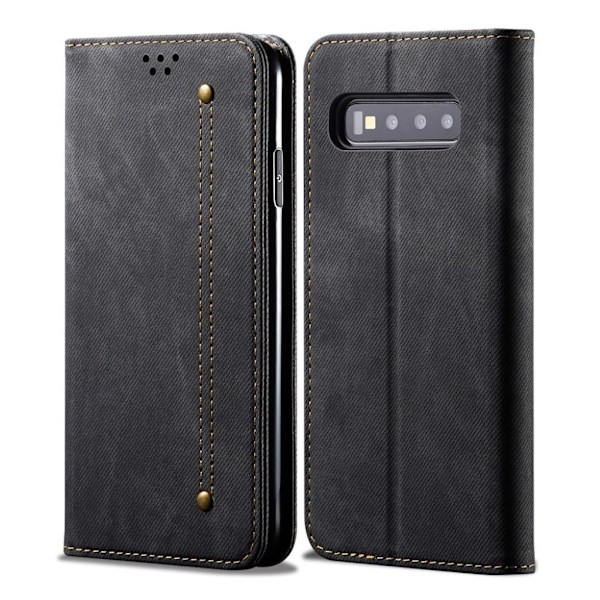 Jeans Samsung Galaxy S10 etui - Sort Black