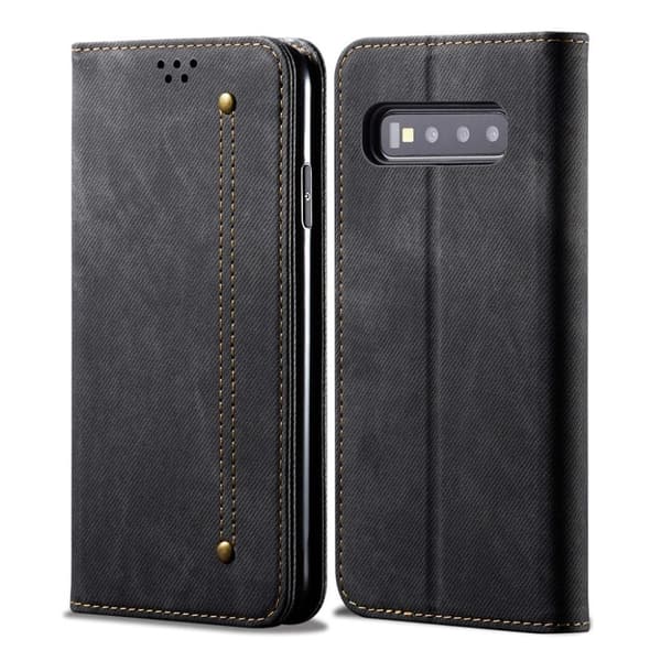 Jeans Samsung Galaxy S10 Flip Veske - Svart Black