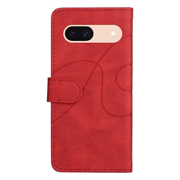 Tekstureret Google Pixel 8A læderetui med rem - Rød Red