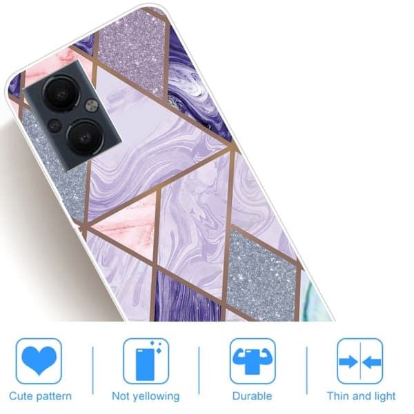 Marble OnePlus Nord N20 5G Etui - Trekanter og Diamant Klinkekule Multicolor