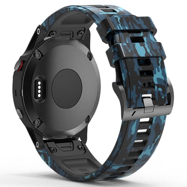 22 mm klockarmband i silikon för Garmin- och Coros-klockor - Kamouflage Blå Blå