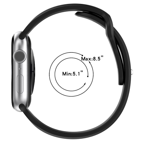 Apple Watch Series 8 (41mm) silikonerem - Mørkegrå Silver grey