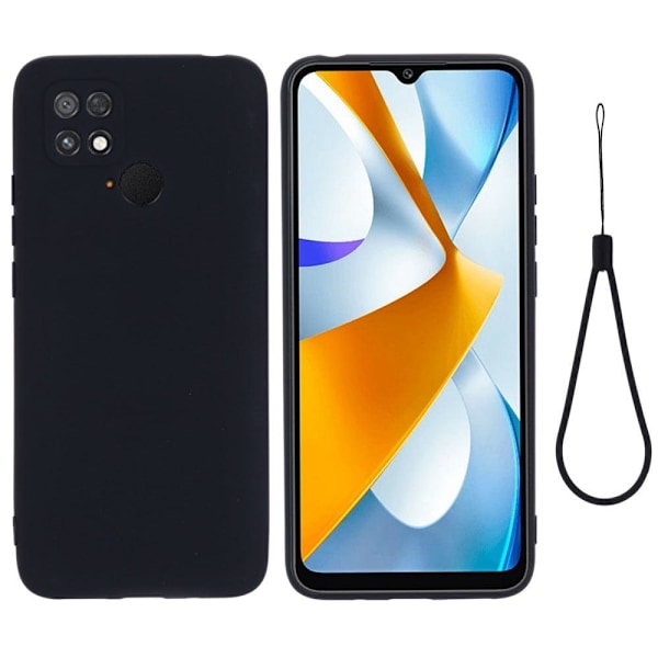 Matte Liquid silikone cover til Xiaomi Poco C40 - Sort Black