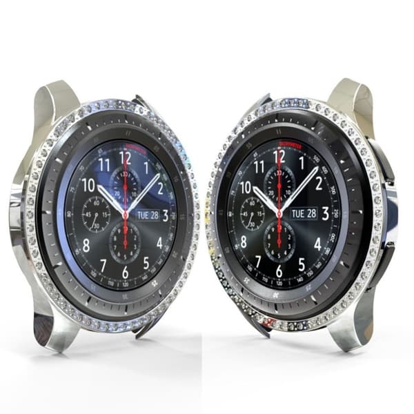 Samsung Galaxy Watch (46mm) Rhinestone Dekor Ramme - Sølv Silver grey