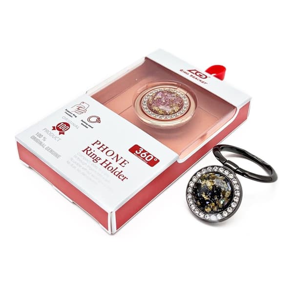 Universal telefonringholder med rhinestone-dekor - Gull Gold