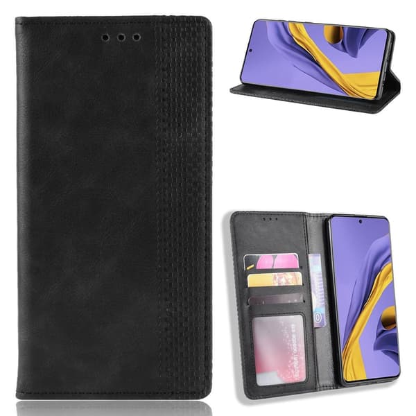 Bofink Vintage Samsung Galaxy M51 nahkakotelo - Musta Black