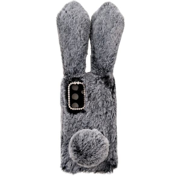 Fluffy Rabbit Samsung Galaxy S24 Plus mobilskal - Silver/Grå Silvergrå