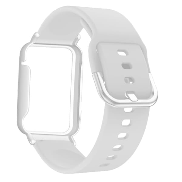 Silikonklokkerem med deksel for Xiaomi Mi Band 7 Pro - Hvit White