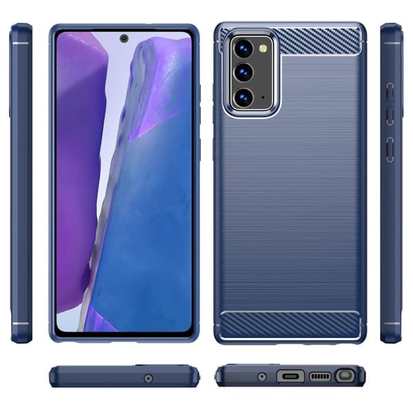 Carbon Flex Suojakotelo Samsung Galaxy Note 20 5G / Note 20 - Sininen Blue