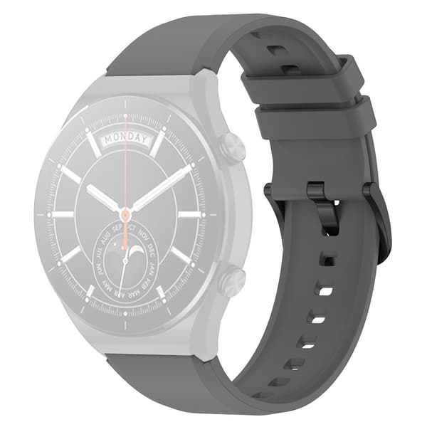 22mm Universal yksinkertainen silikoni ranneke - Tummanharmaa Silver grey