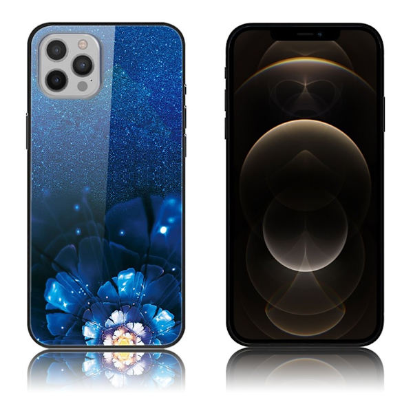 Fantasy iPhone 12 Pro Max skal - Blå Blommor Blå