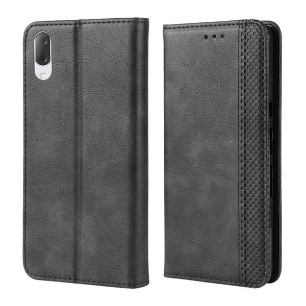 Sony Xperia L3 vintage lædercover - sort Black
