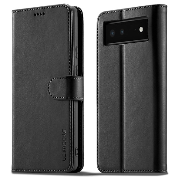 LC.IMEEKE Google Pixel 6 flip case - Musta Black
