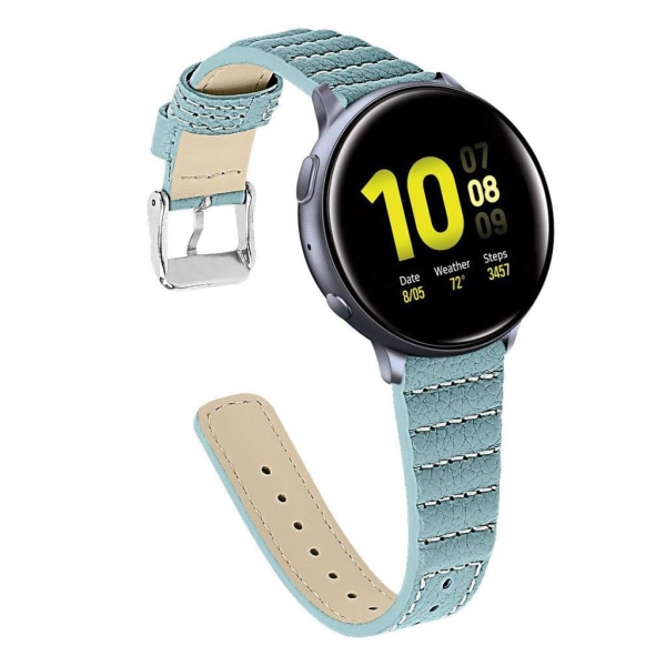 Samsung Galaxy Watch (42mm) cowhide genuine leather watch band - Blå