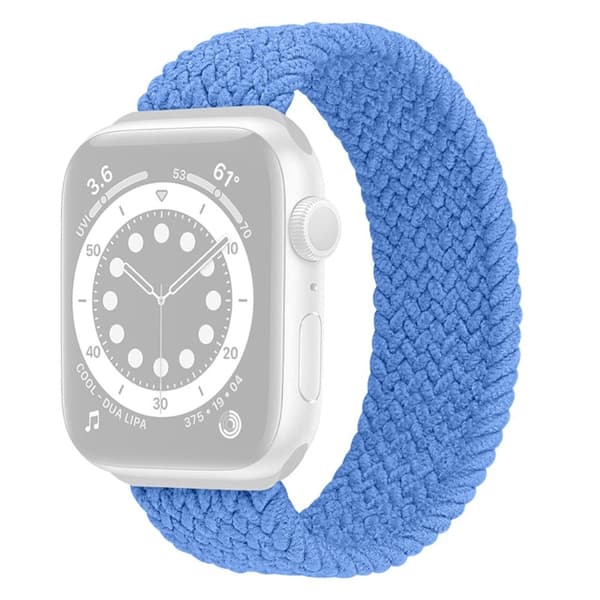 Apple Watch Series 8 (41mm) elastisk nylon-urrem - Baby Blå Størrelse: L Blue
