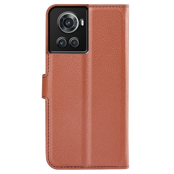 Klassisk OnePlus 10R / OnePlus Ace flip etui - Brun Brown