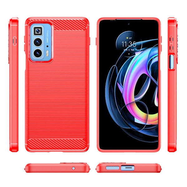 Carbon Flex Etui Motorola Edge 20 Pro - Rød Red