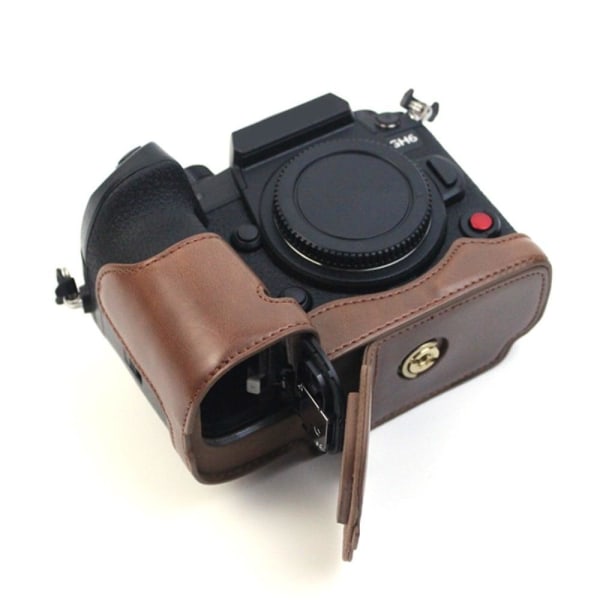 Panasonic Lumix GH6 lædercover til halvdelen af kroppen - Kaffe Brown