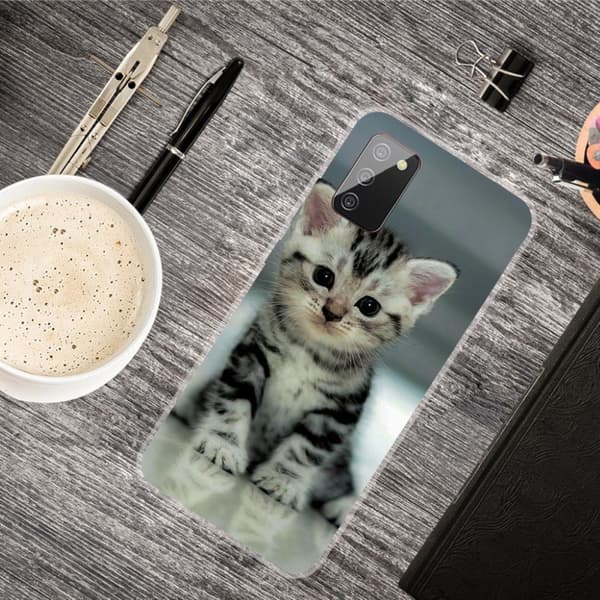 Deco Samsung Galaxy A02s Etui - Kat Silver grey