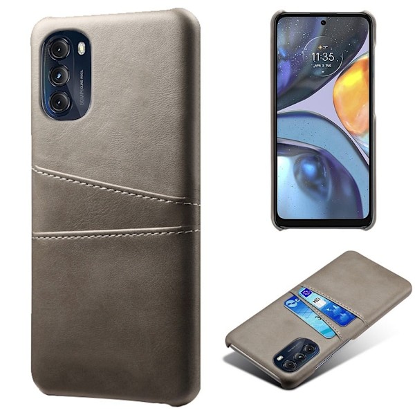 Motorola Moto G (2022) skal med korthållare - Silver/Grå Silvergrå
