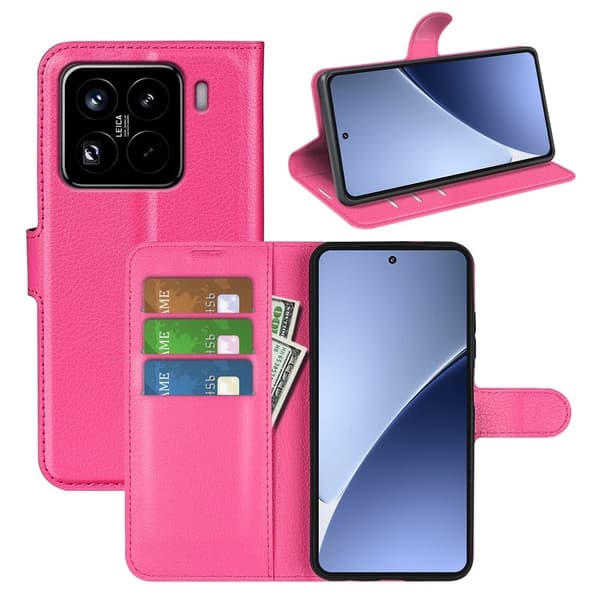 Classic Xiaomi 15 Pro flip kuoret - Ruusu Pink