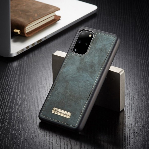 CaseMe Samsung Galaxy S20 Plus Zipper Wallet kotelot - Sininen Blue