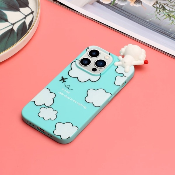 Cute 3D iPhone 14 Pro skal - Blå Blå