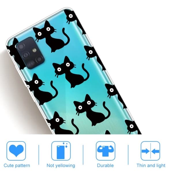 Deco Samsung Galaxy A31 skal - Katter Svart