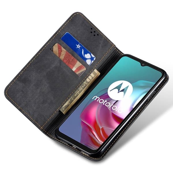 Jeans Motorola Edge 40 Neo flip etui - Blå Blue