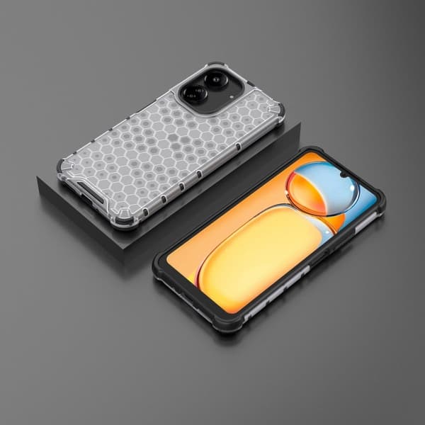 Bofink Honeycomb Xiaomi Redmi 13C / Xiaomi Poco C65 deksel - Grå Silver grey