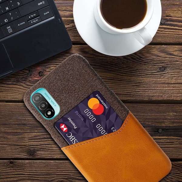 Bofink Motorola Moto E20 Kredittkort Deksel - Oransje Orange