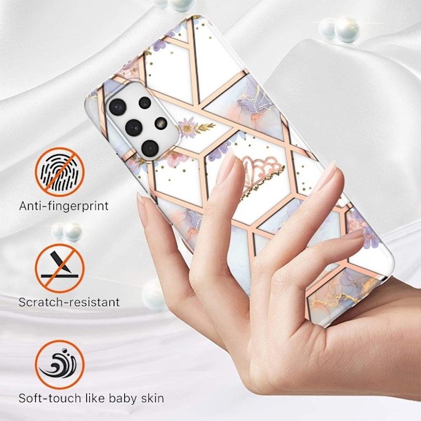 Marble Samsung Galaxy A32 Suojakotelo - Marble / Kruunu Multicolor