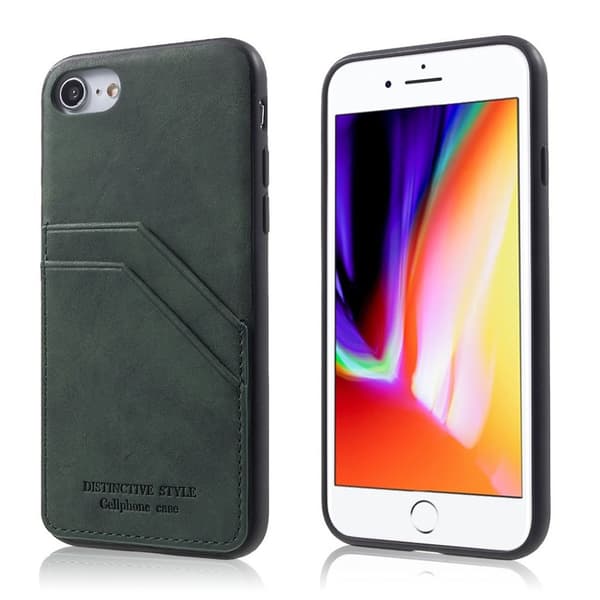 iPhone 7 / 8 læderetui i retrostil - Grøn Green