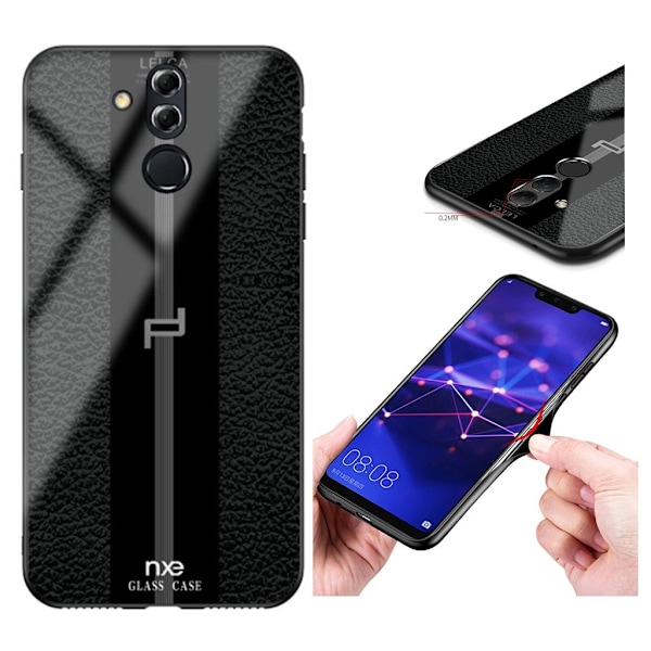 NXE LELCA sarjan Huawei Mate 20 Lite kuvioinen Lasi suojakotelo - Musta Black