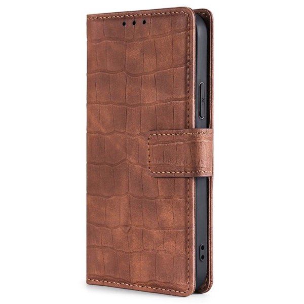Krokotiilin Nahkainen Läppäkotelo For OnePlus 11 - Ruskea Brown