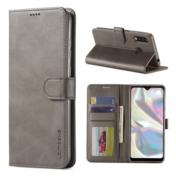 LC.IMEEKE Samsung Galaxy A70e Flip kotelot - Harmaa Silver grey