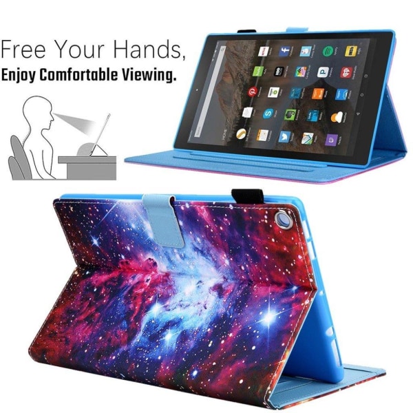 Amazon Fire HD 10 (2019) unikt mønster læder flip etui - nebula Multicolor